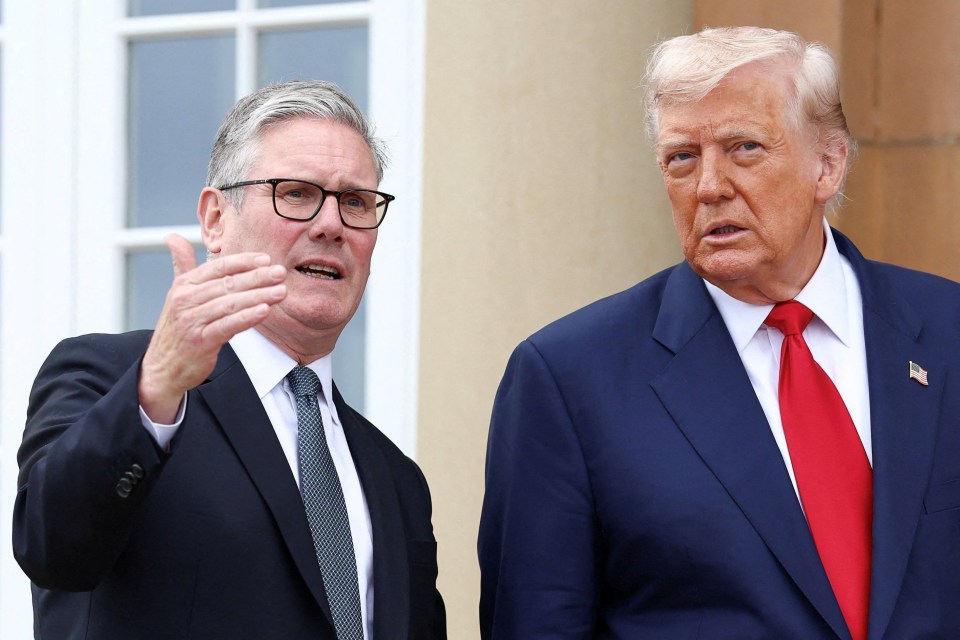 Donald Trump and Keir Starmer speaking.