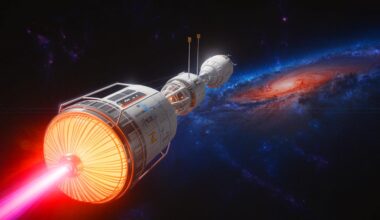 Illustration of NASA's innovative americium-241 nuclear fuel technology for deep space exploration, generated by artificial intelligence.