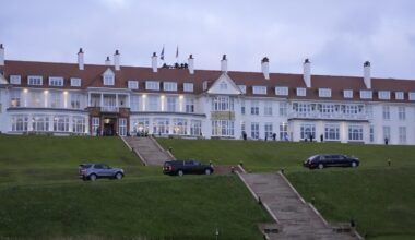 Trump's trip to his Scottish golf course blurs politics and business