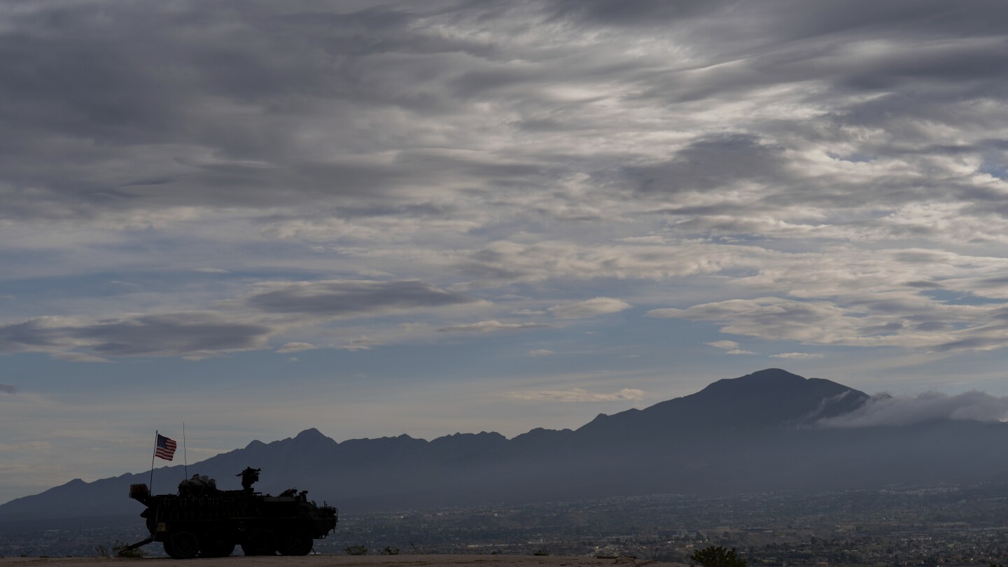 Photos of US troops policing the border with Mexico
