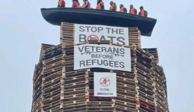 Moygashel bonfire: Police investigating ‘migrant boat’ on loyalist bonfire as ‘hate incident’
