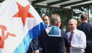Russia scales down celebrations honoring its navy as Ukraine launches more drone attacks