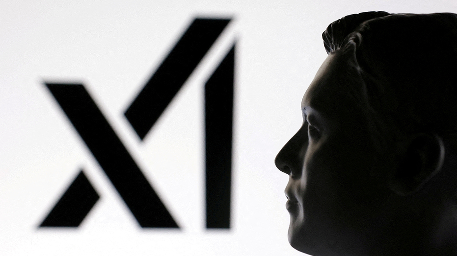 A 3D-printed miniature model of Elon Musk and the xAI logo