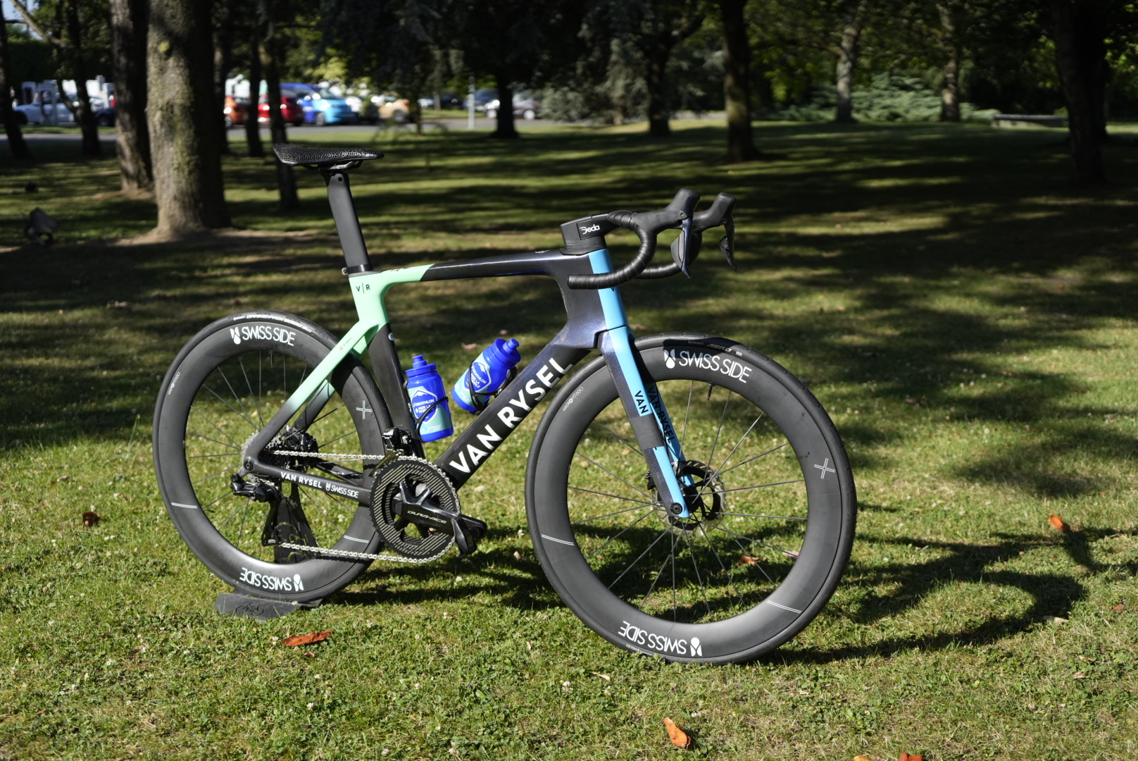 Swiss Side Hadron 3 wheelset shown on Van Rysel team bike at 2025 Tour De France