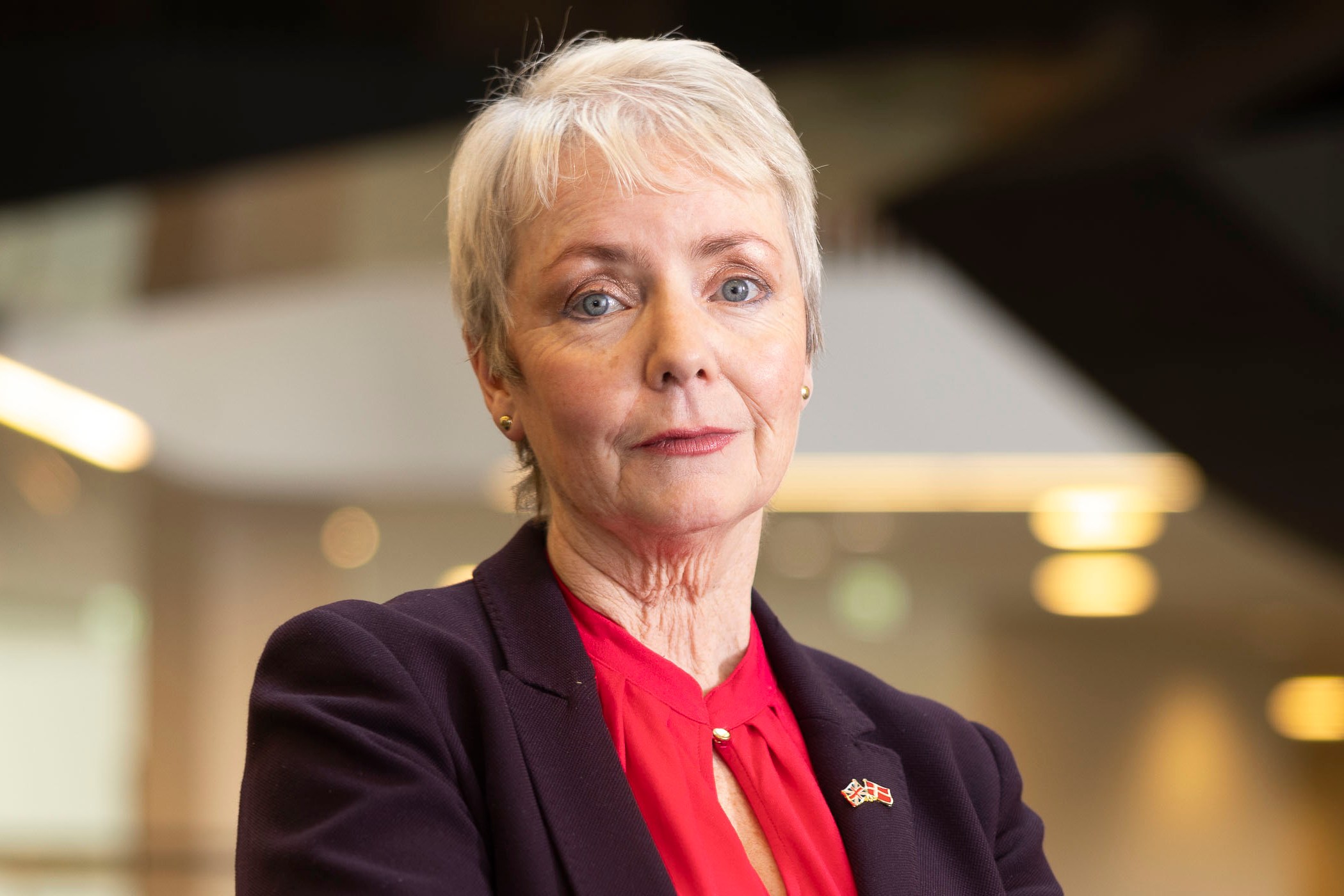 Portrait of Karin Smyth during a visit to UN City in Copenhagen.