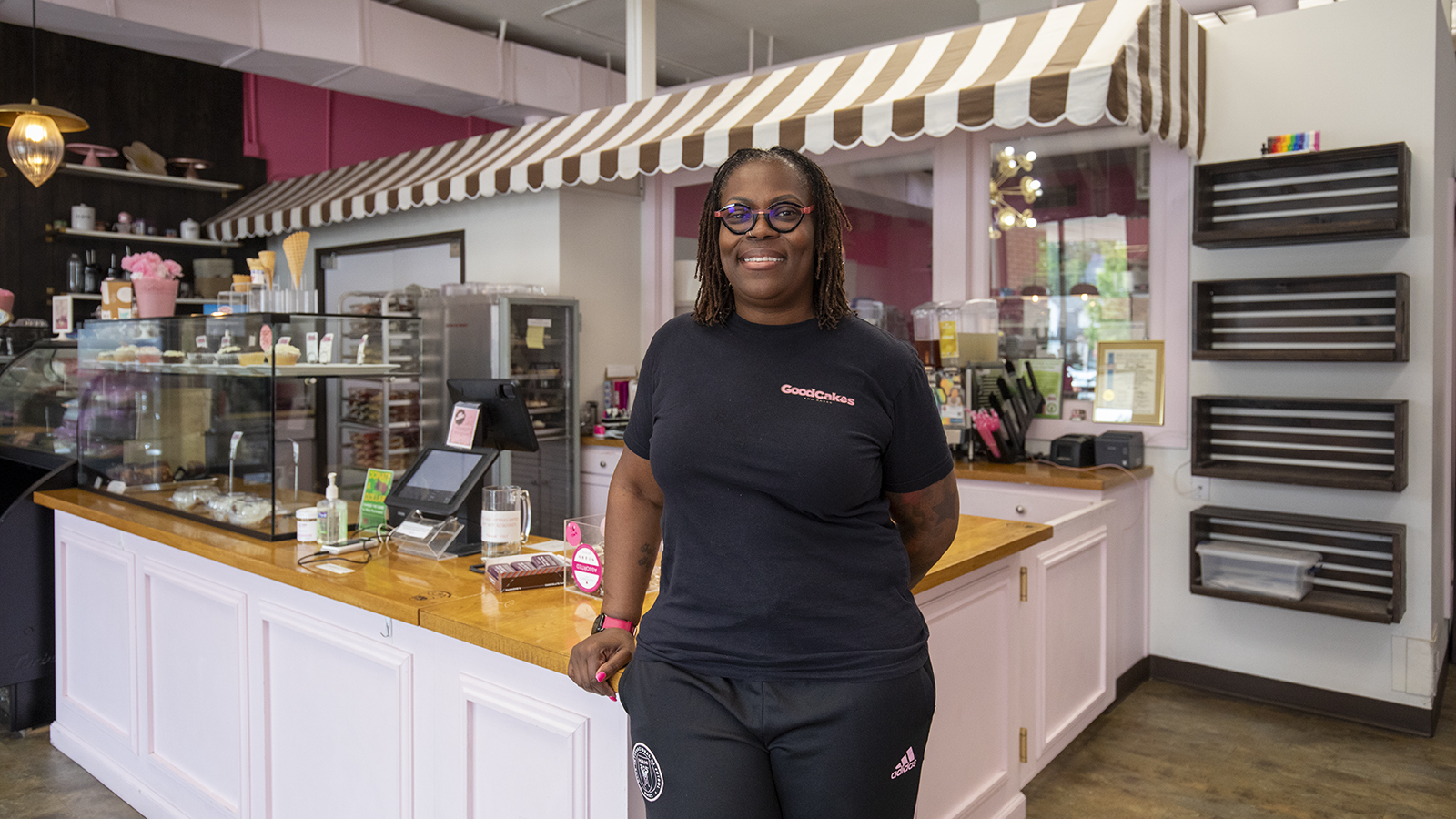 April Anderson, co-founder of Good Cakes and Bakes, in her Detroit bakery.