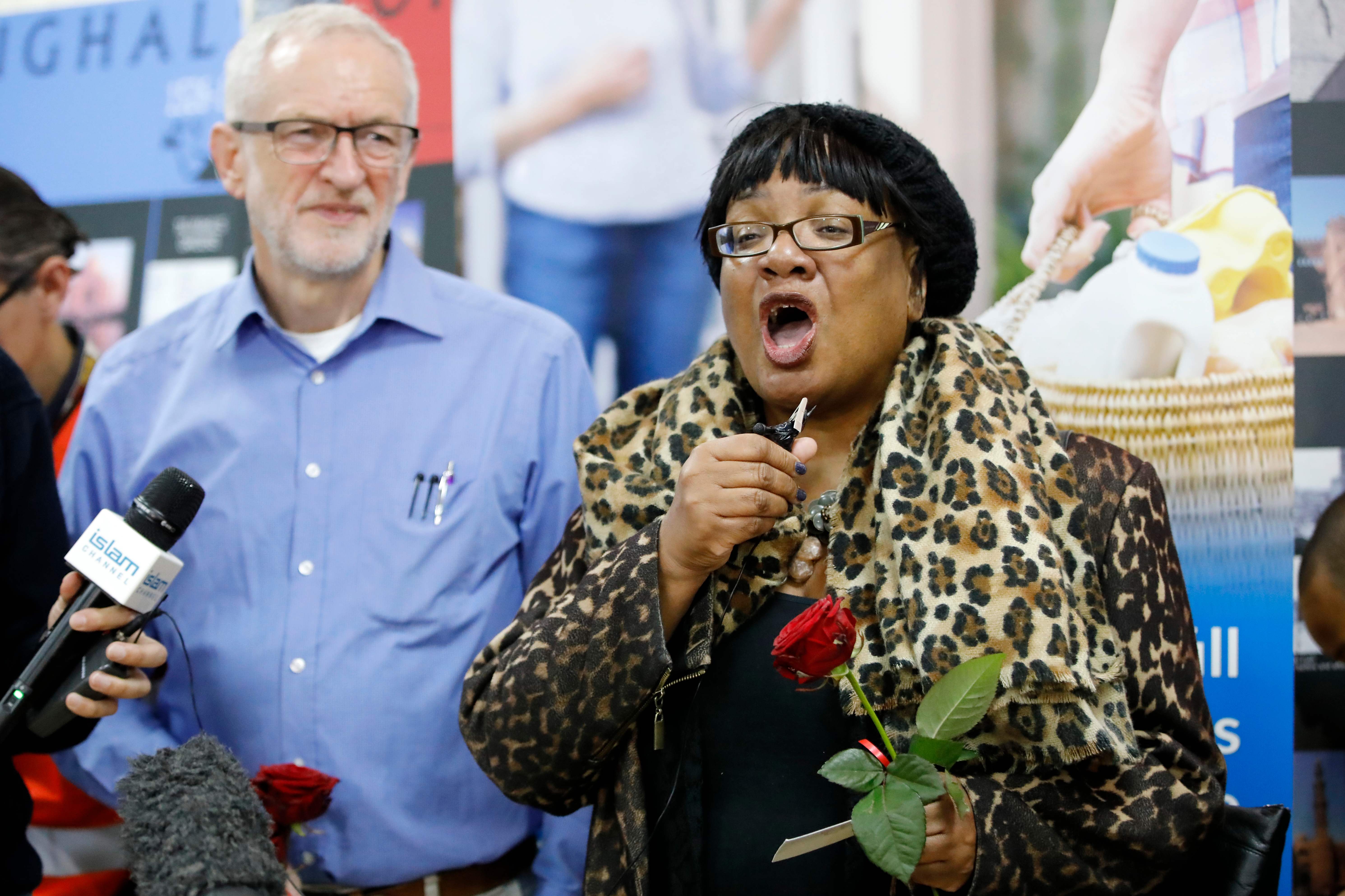 Diane Abbott, Shadow Home Secretary, speaks at a mosque.