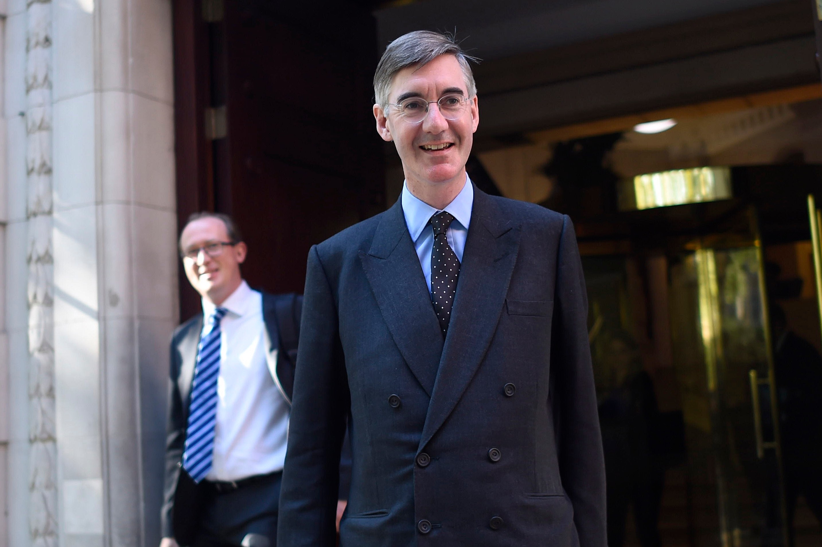 Jacob Rees-Mogg MP outside Millbank Studios.