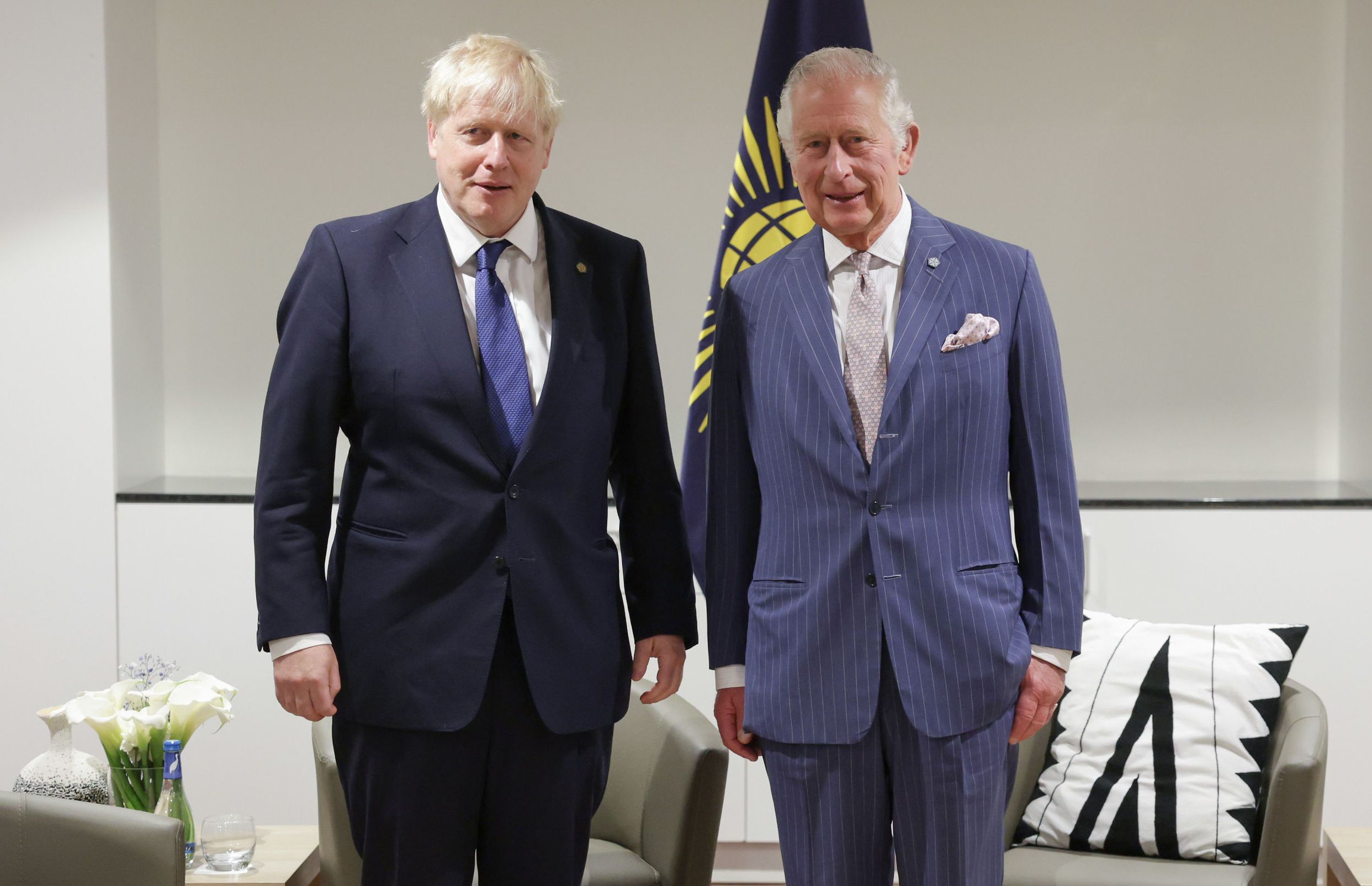 Boris Johnson and Prince Charles at the Commonwealth Heads of Government Meeting.