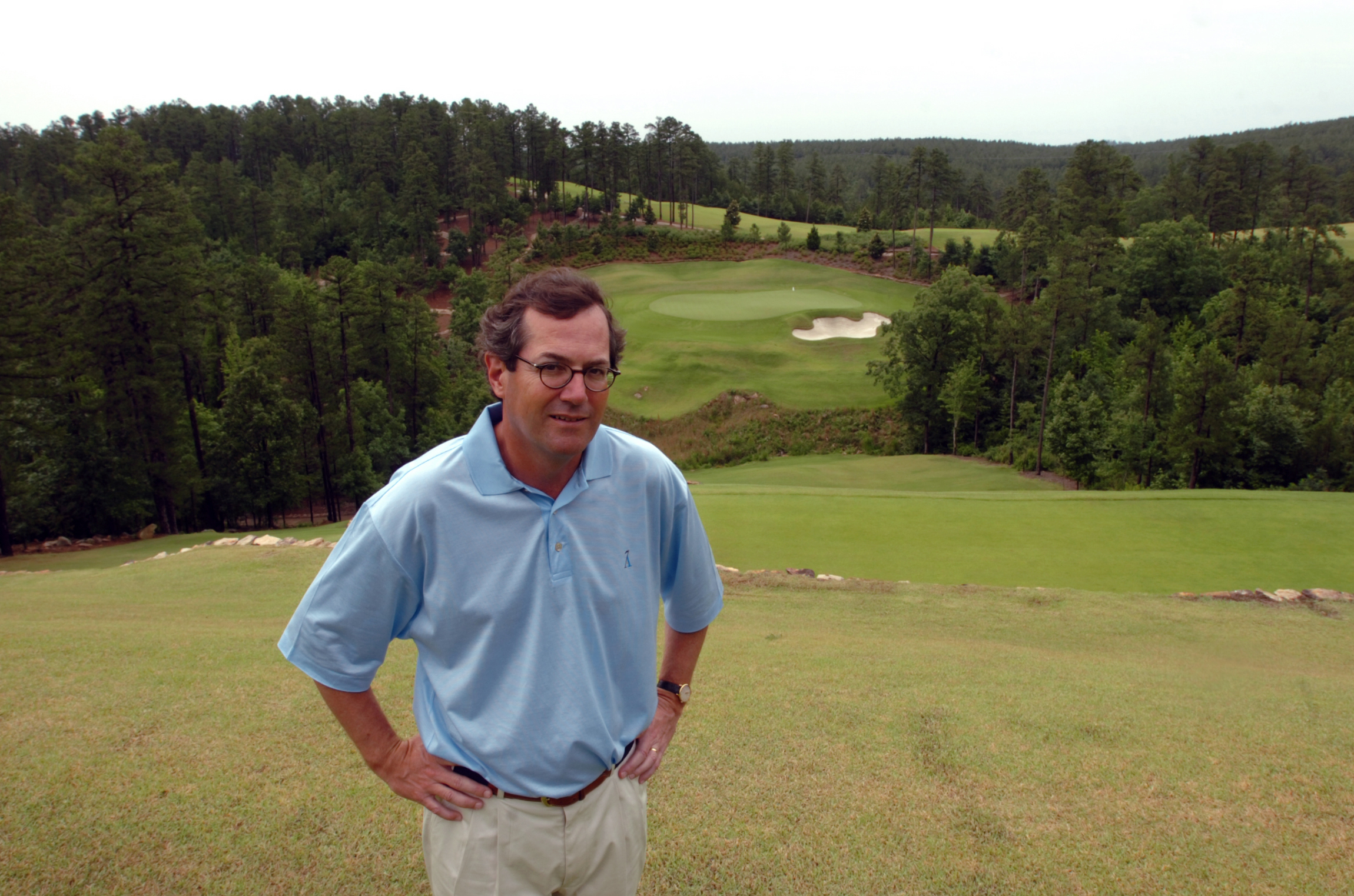 Warren Stephens, owner of Alotian Golf Club, on the sixth hole tee box.