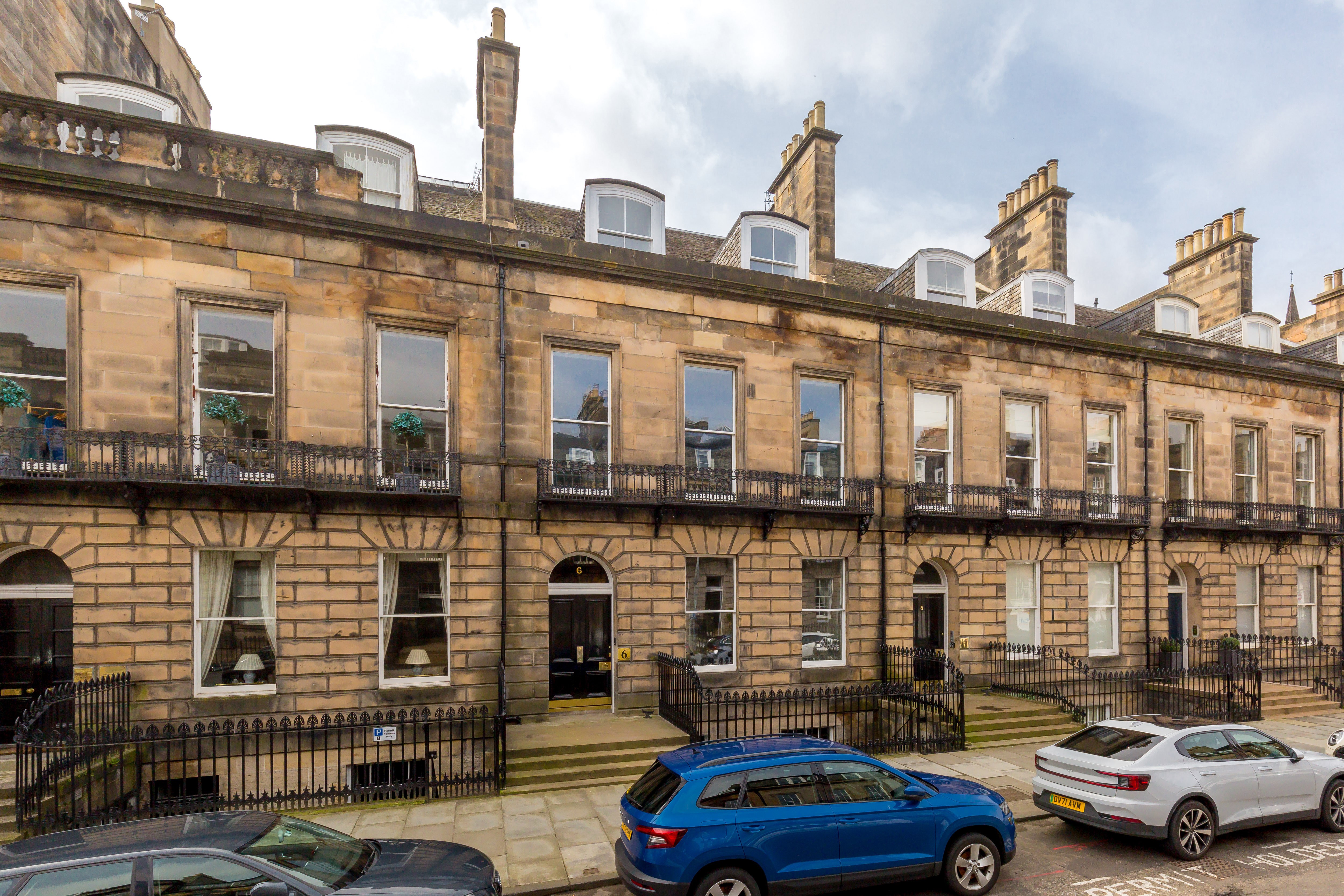 Row of townhouses for sale.