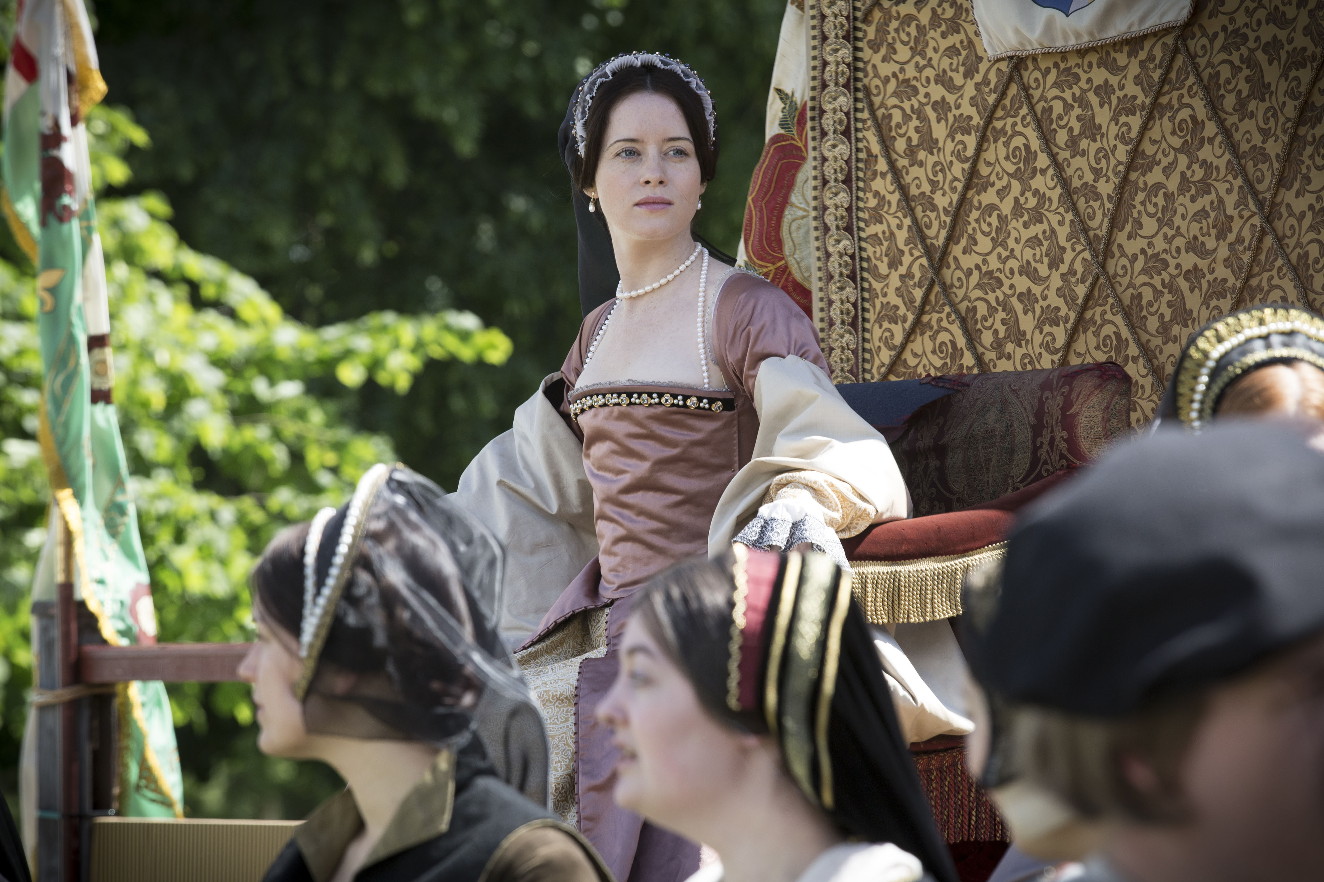 Claire Foy as Anne Boleyn in Wolf Hall.