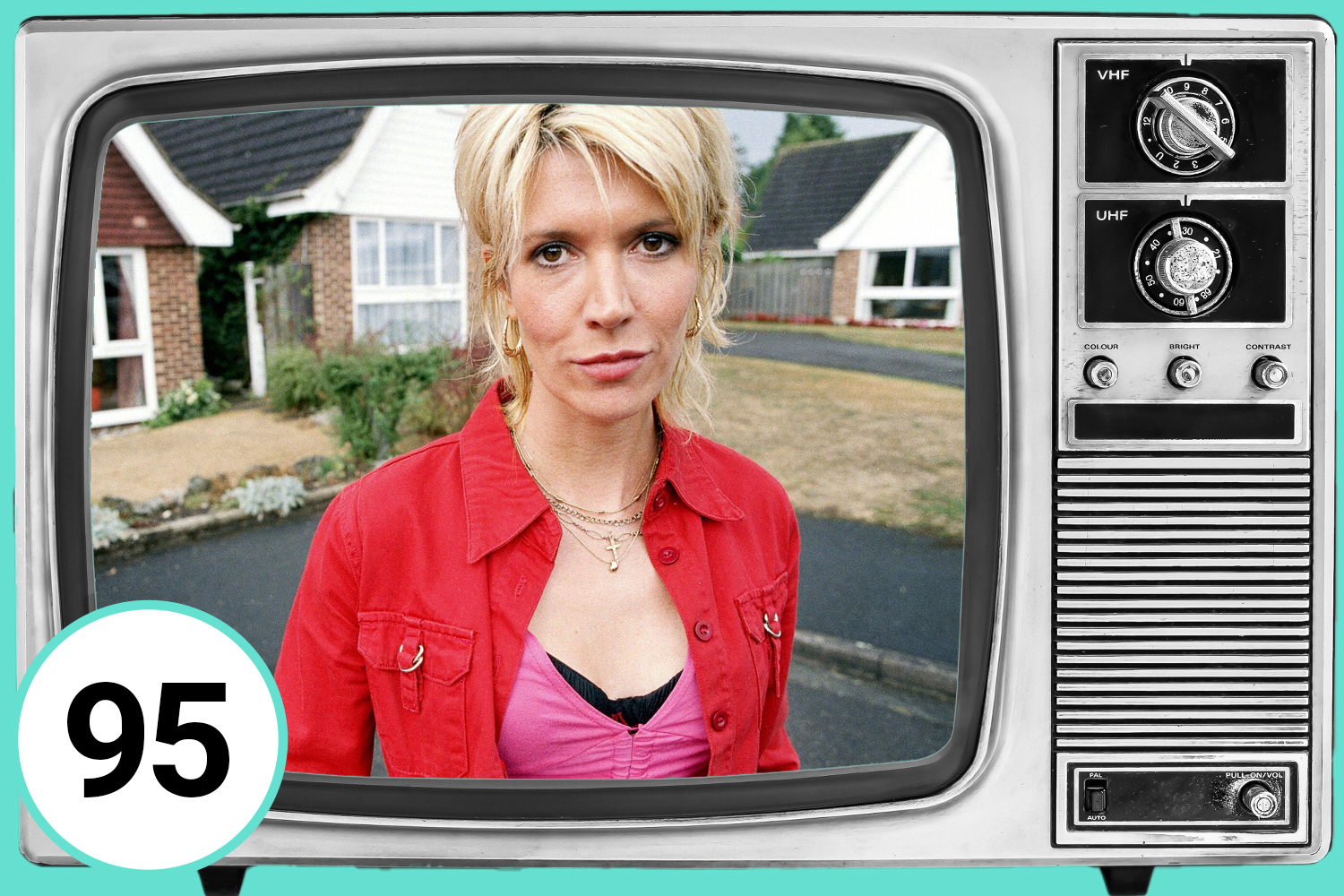 Jill (Julia Davis) in Nighty Night, number 95 on a list of the best British TV programmes.