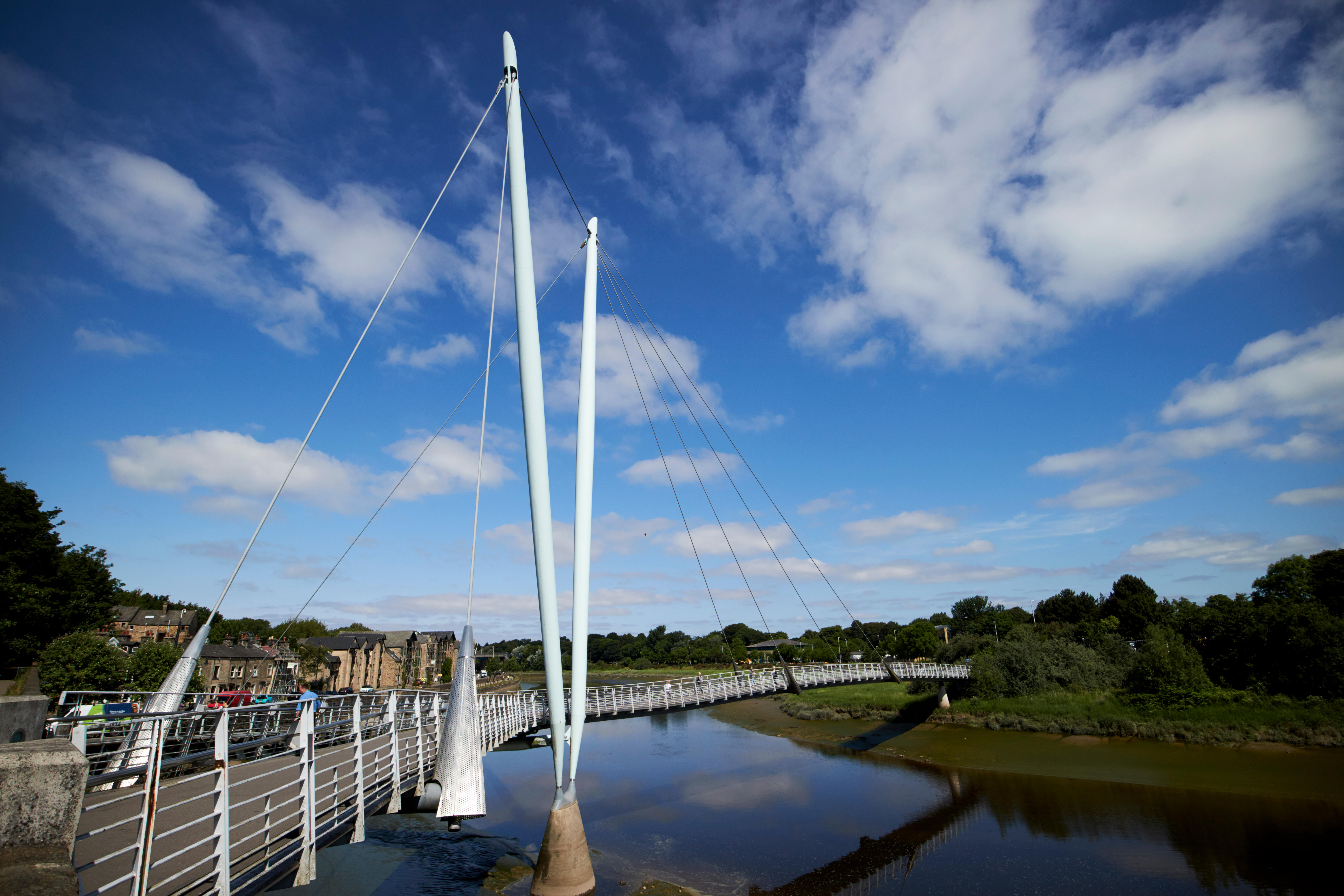 The Lune Millennium Bridge in Lancaster, England.