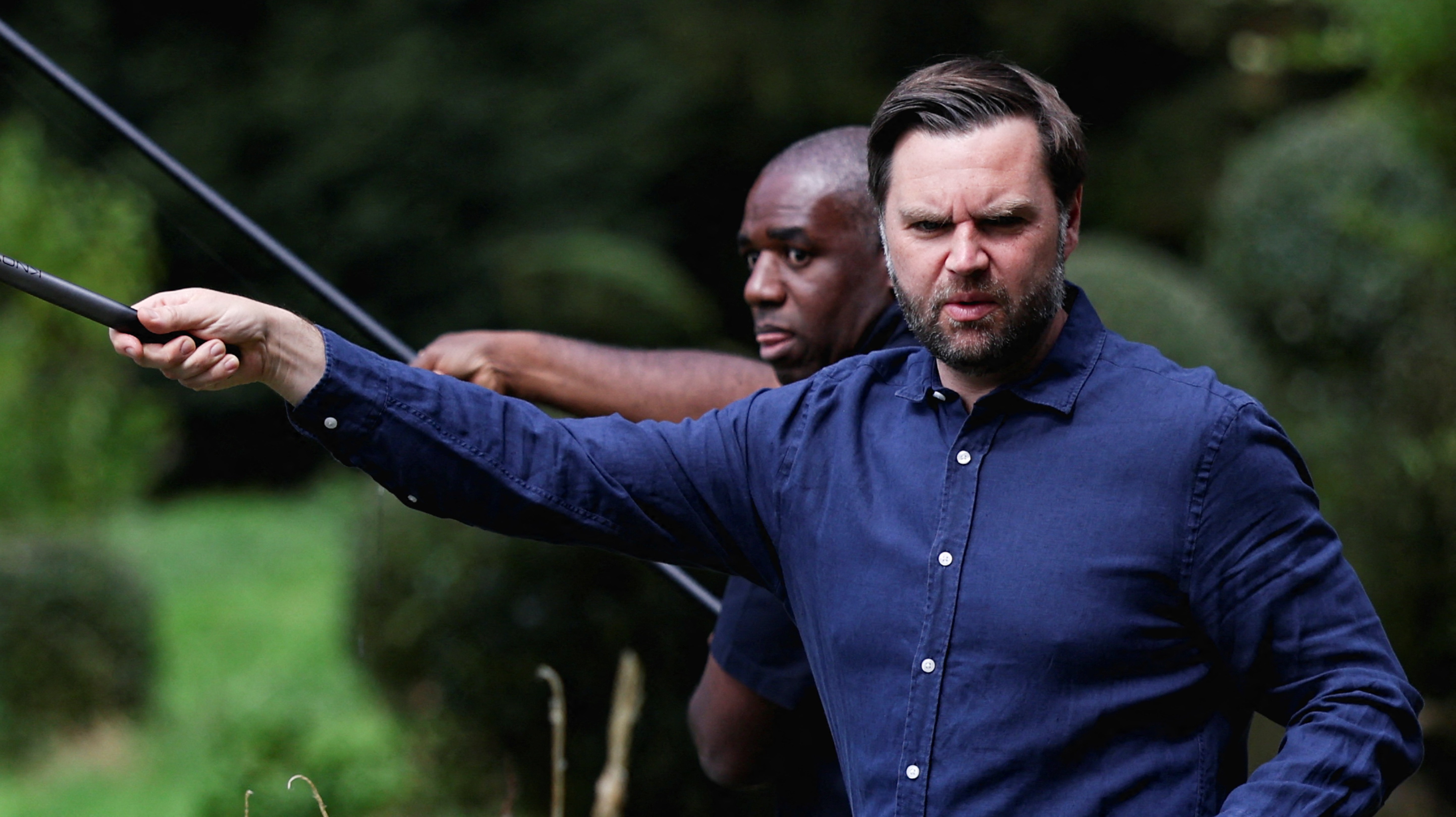 Vice President JD Vance and British Foreign Secretary David Lammy fishing.