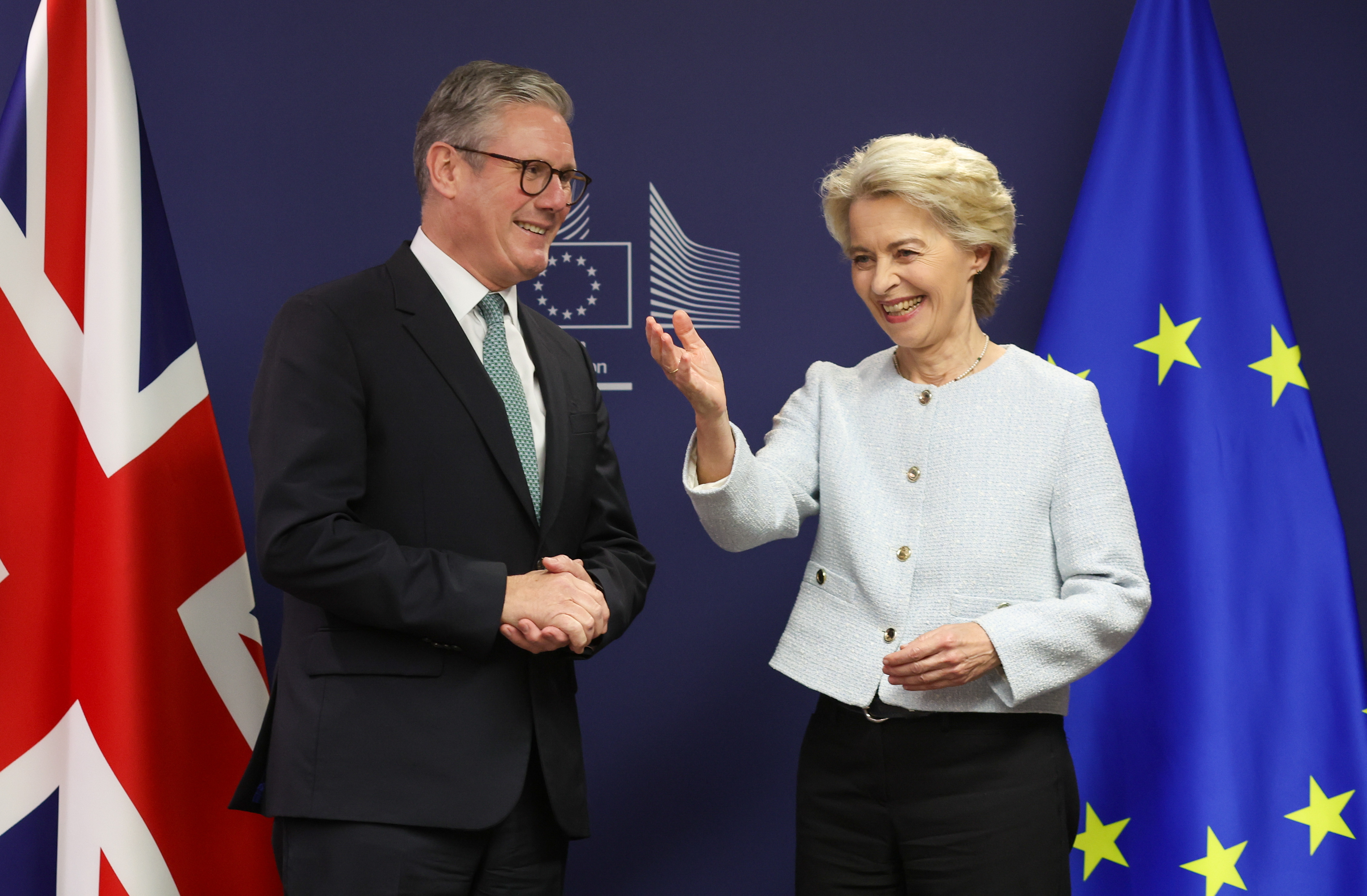 Keir Starmer and Ursula von der Leyen meeting in Brussels.