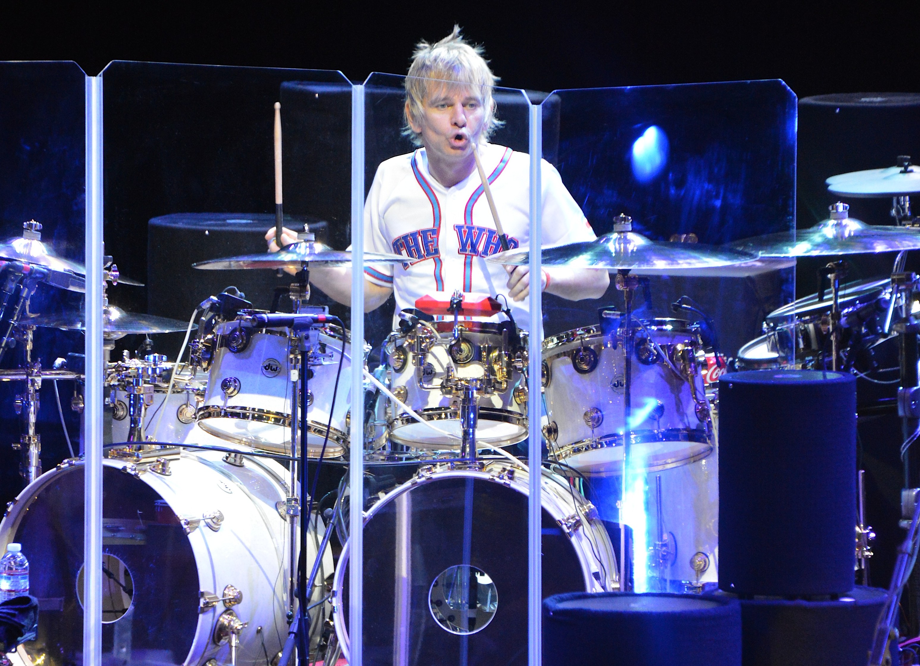 Zak Starkey of The Who performing on drums.