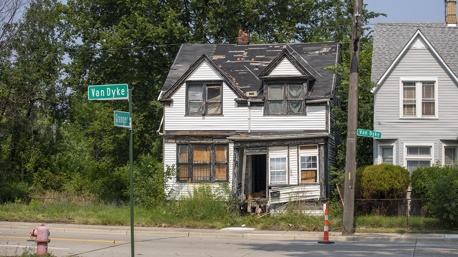 Abandoned house on Van Dyke Street.