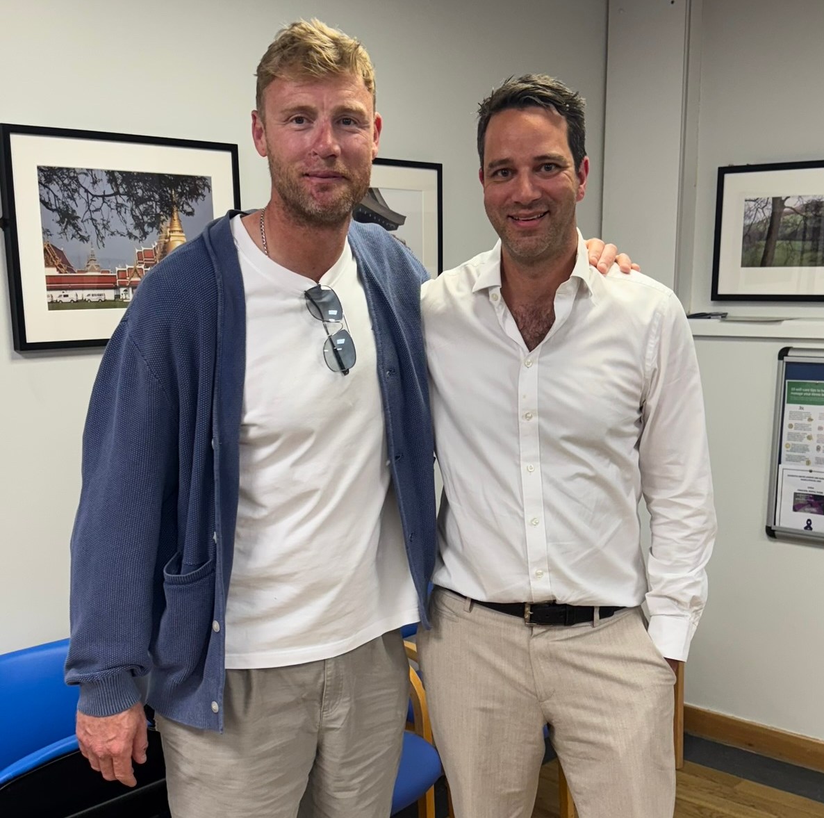 Freddie Flintoff with his surgeon.