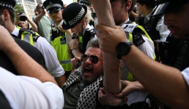 London police arrest at least 450 protesters at rally against Palestine Action ban