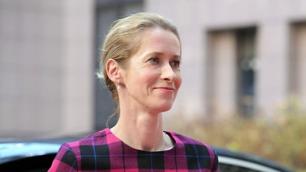 Kaja Kallas, the European Union's foreign policy chief, smiling in a pink and black chequered dress