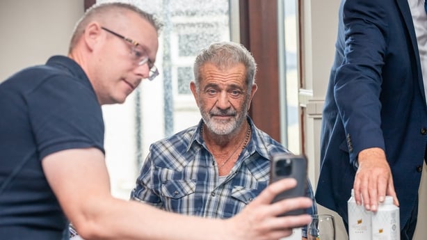 Mel Gibson pictured posing for a selfie at a Braveheart event in Trim