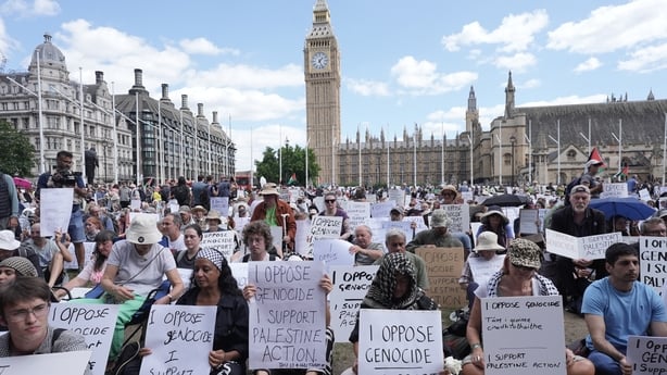 Supporters of Palestine Action take part in a protest in London 
