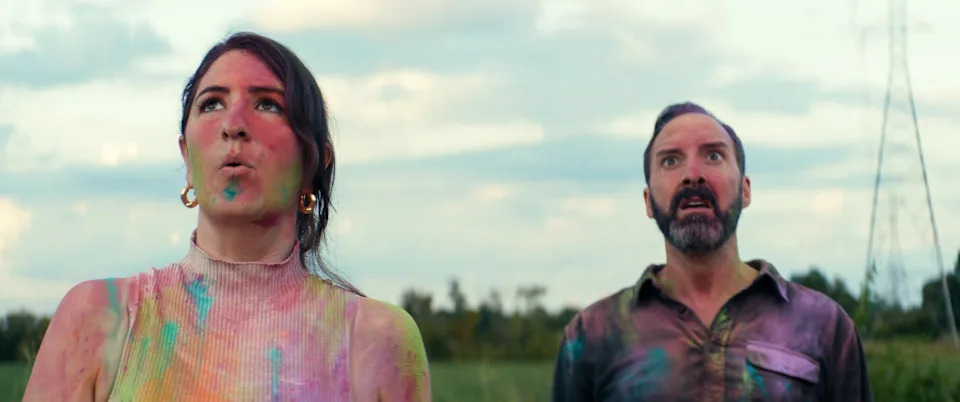 D'Arcy Carden, left, and Tony Hale. 
