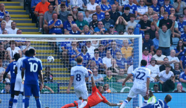 Jannik Vestergaard scoring Leicester's equaliser