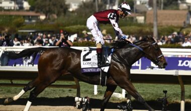 Thorpedo Anna digs deep for a win in the Grade 1 Personal Ensign