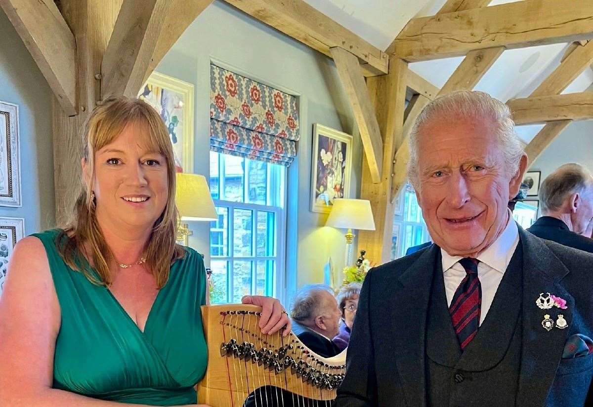 Sutherland harpist Jennifer Port performs for King Charles at private Castle of Mey reception