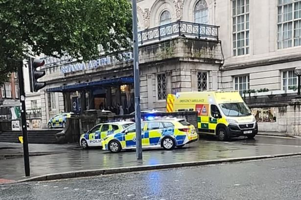 Emergency services outside the Adelphi Hotel after a reported rape
