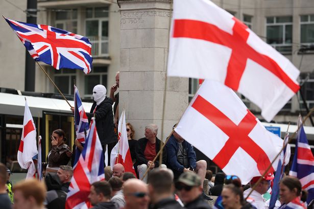 Britain First protestors in Manchester city centre today
