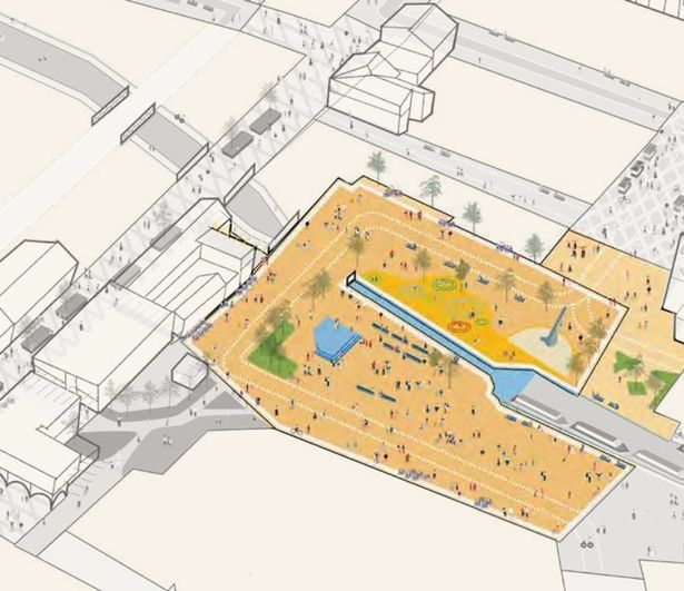 CGI image for the vision of the Stalybridge public realm strategy