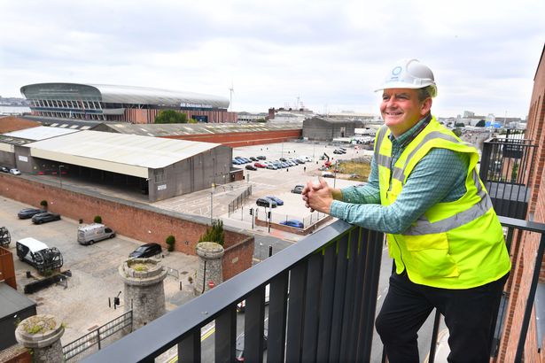 Chris Bowen, MD of Torus Developments, at the Hartley Locks Development, overlooking the Hill Dickinson Stadium