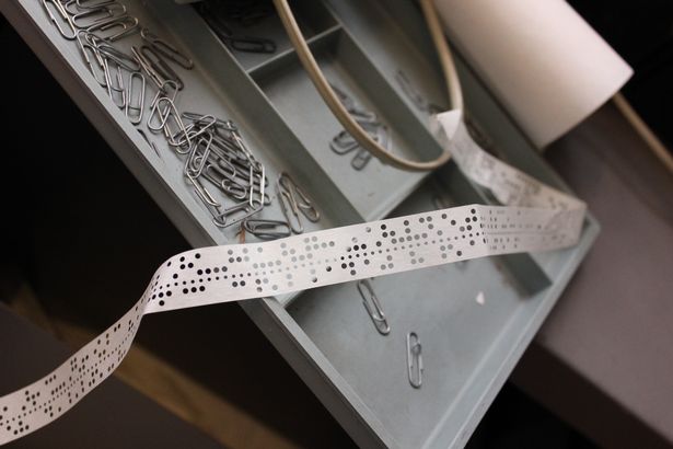 Binary Code tape used to communicate with government. 