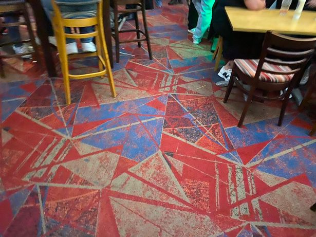 The carpet at The Paramount pub on Oxford Street in the city centre