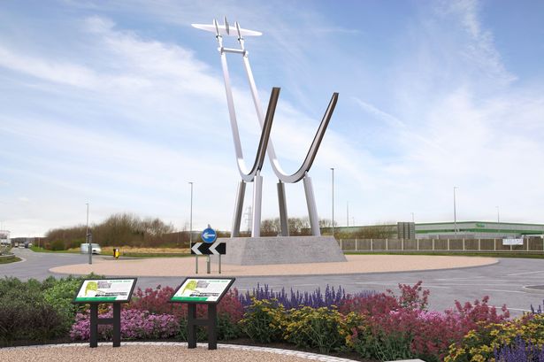 The 'Bolt of Lightning' sculpture will be visible from the M62
