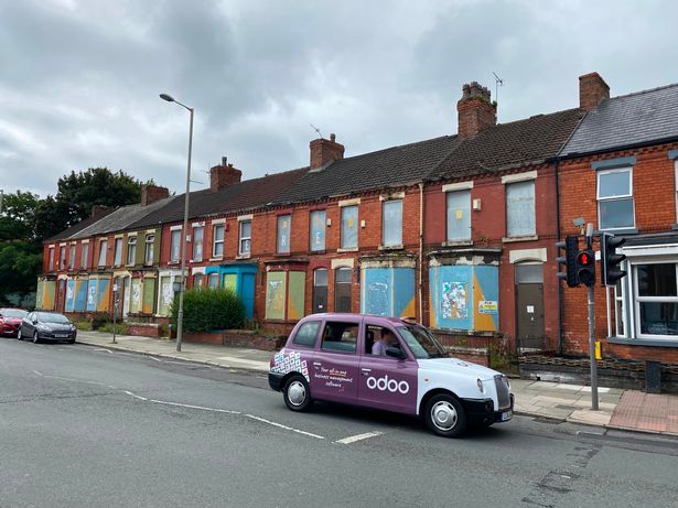 Derelict houses on Oakfield Road in Anfield