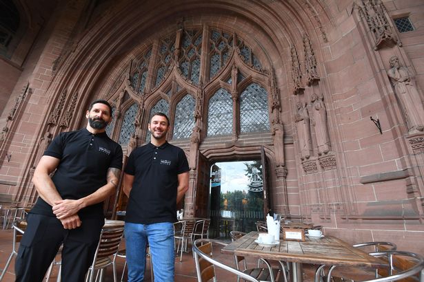 Damien Flynn and Neil Blackhurst of the Welsford Bistro at Liverpool Cathedral. (Pic Andrew Teebay)