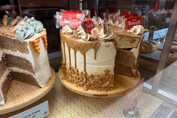 The Big Biscoff Cake on display