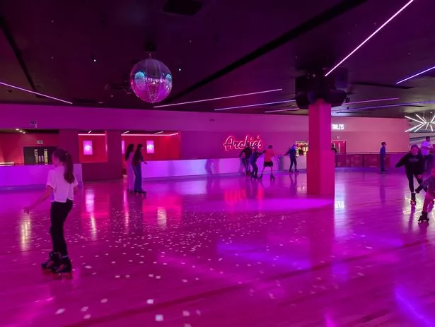 Archie's Atomic roller rink inside Trafford Palazzo 