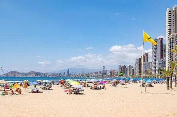 Empty beach in Benidorm Spain