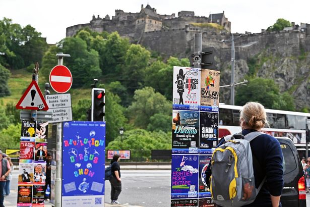 A picture of posters of shows at Edinburgh Fringe Festival