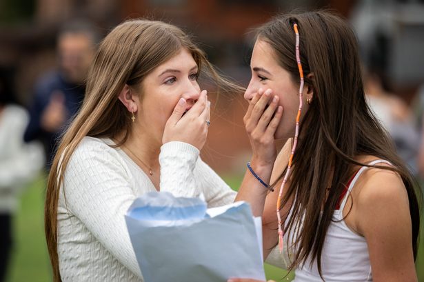 Withington Girls’ School, Manchester – the students received their GCSE results.