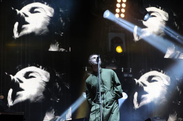 Liam Gallagher during the Oasis show at Murrayfield Stadium in Edinburgh in June 2009.