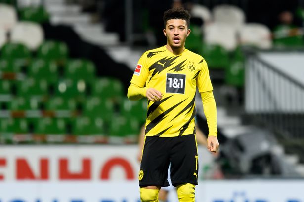 Jadon Sancho playing for Borussia Dortmund