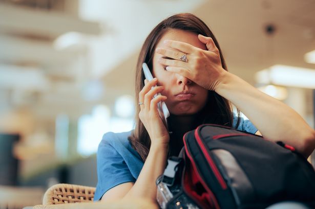 Woman stuck at the airport