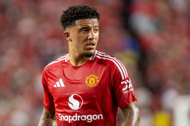Jadon Sancho playing for Manchester United