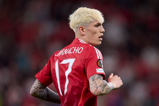 Garnacho in action for Man Utd. 